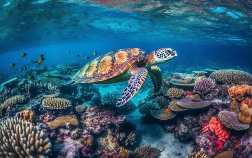 swimming with sea turtles tropical reef generated by ai 188544 30996